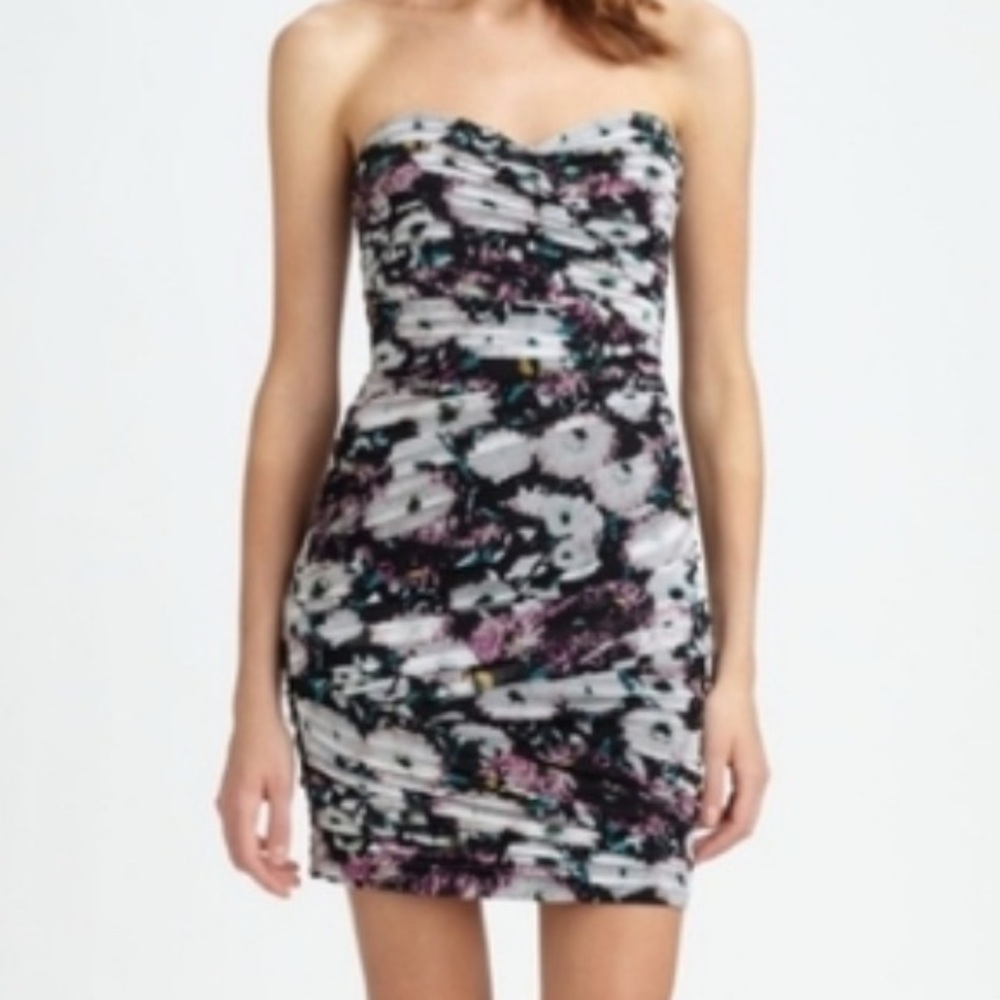 BCBG Winnie Floral Strapless Dress